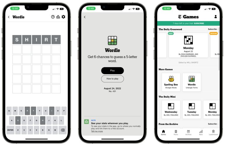 Wordle in NYT app, Lightricks texttoimage, Twitch external streaming