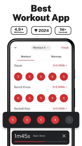 Stronglifts 5x5 - Weight Lifting & Gym Workout Log Android App